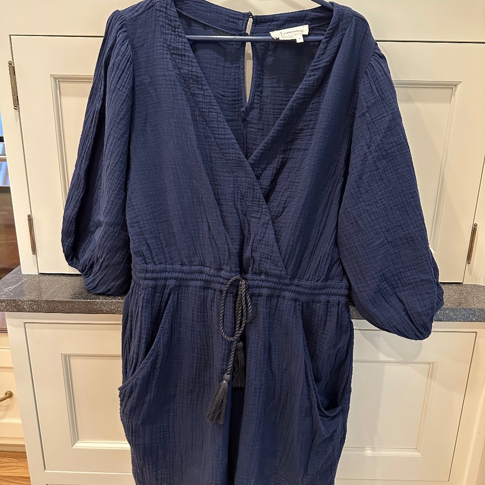 Anthropologie Navy Gauze Romper
